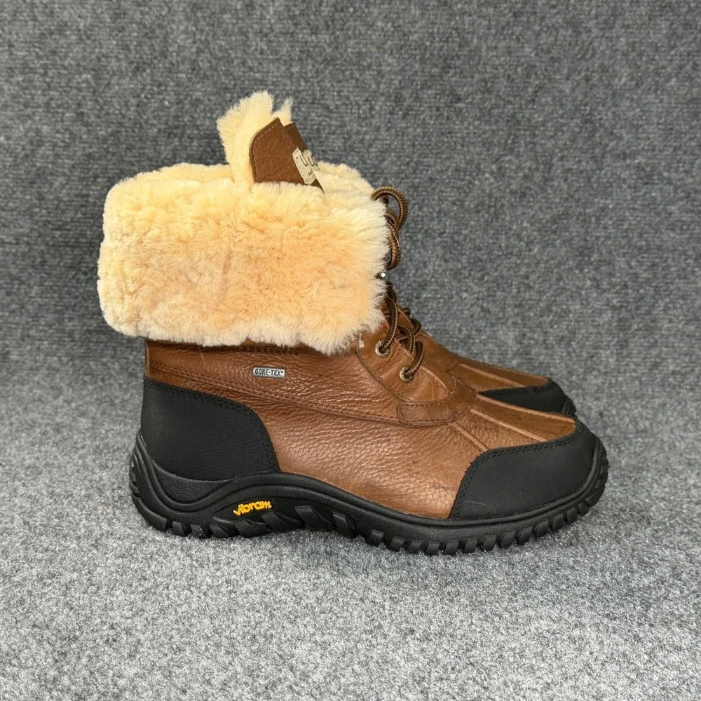 UGG Adirondack II GTX Snow Boots Womens 9 Brown Leather Suede Shearling Gore-Tex